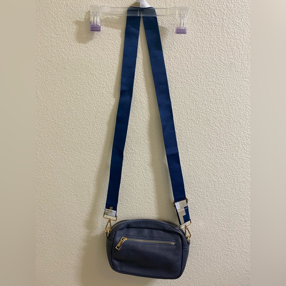 Pom Pom London Small Blue Crossbody Bag